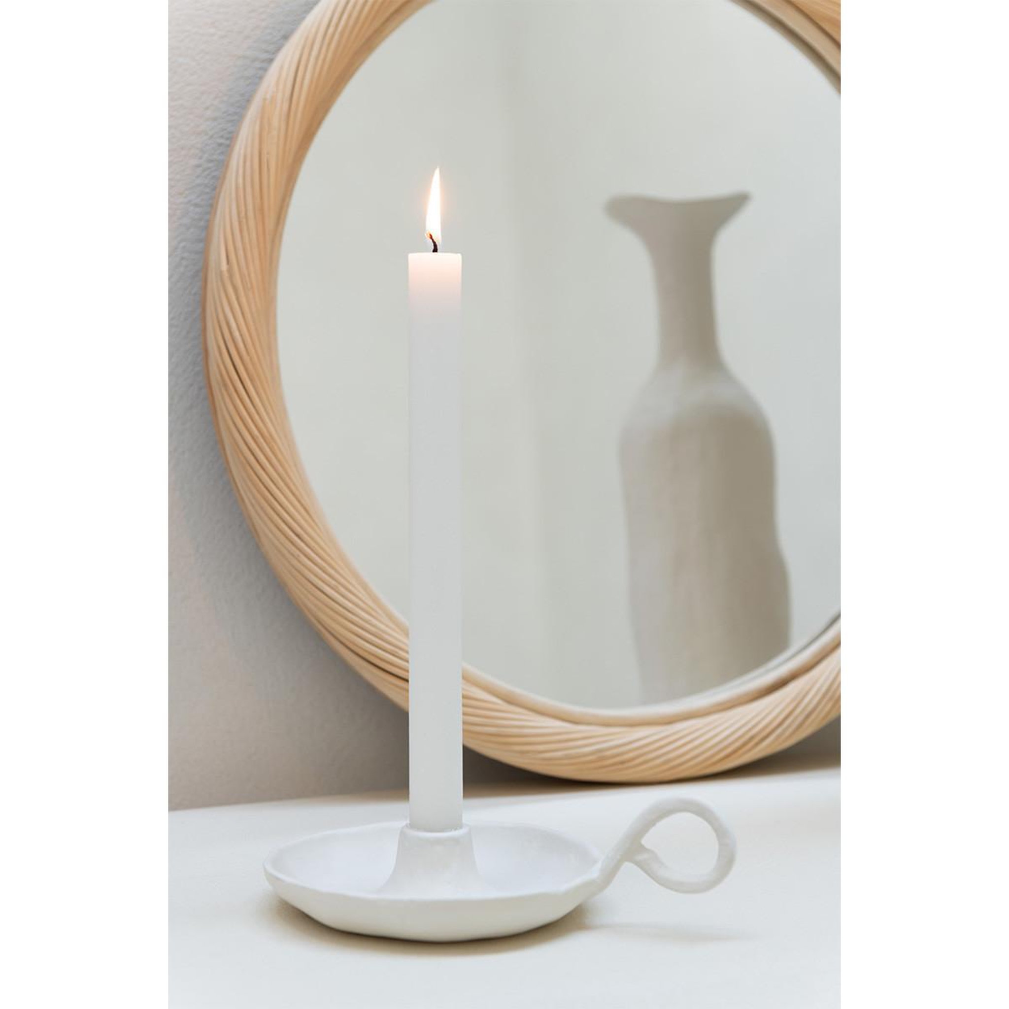 Voir la diapositive 5 : J-LINE Miroir Mural en Rotin  Dwayne  66cm Naturel