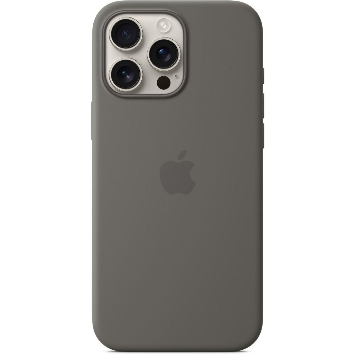 APPLE Coque iPhone 16 Pro Max Gris sidéral MagSafe silic