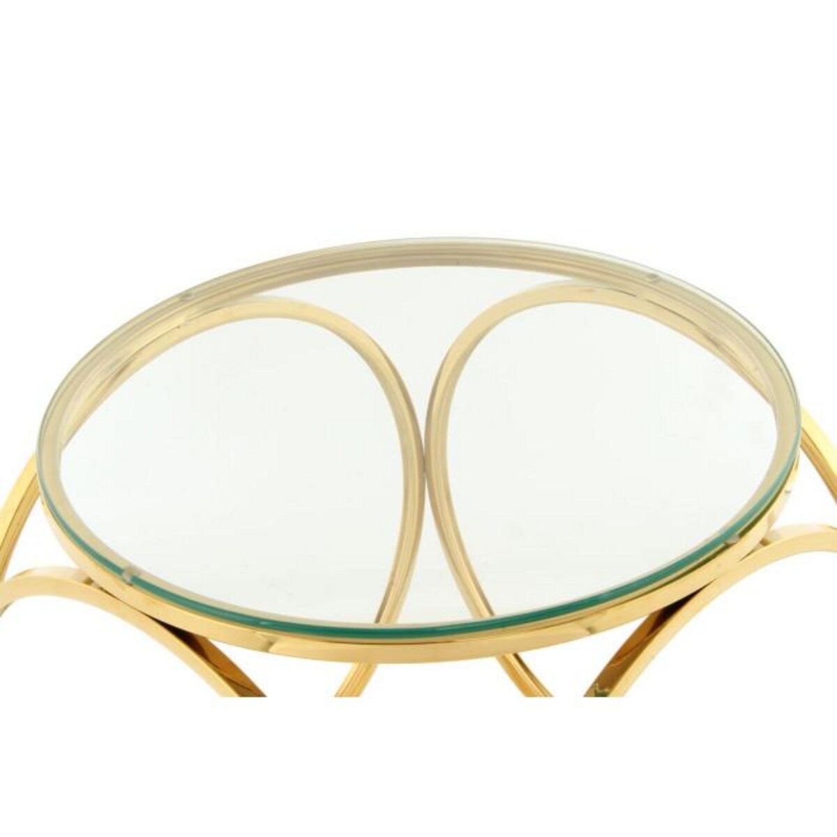 Paris Prix Table d'Appoint Design  Whitney  52cm Transparent & Or