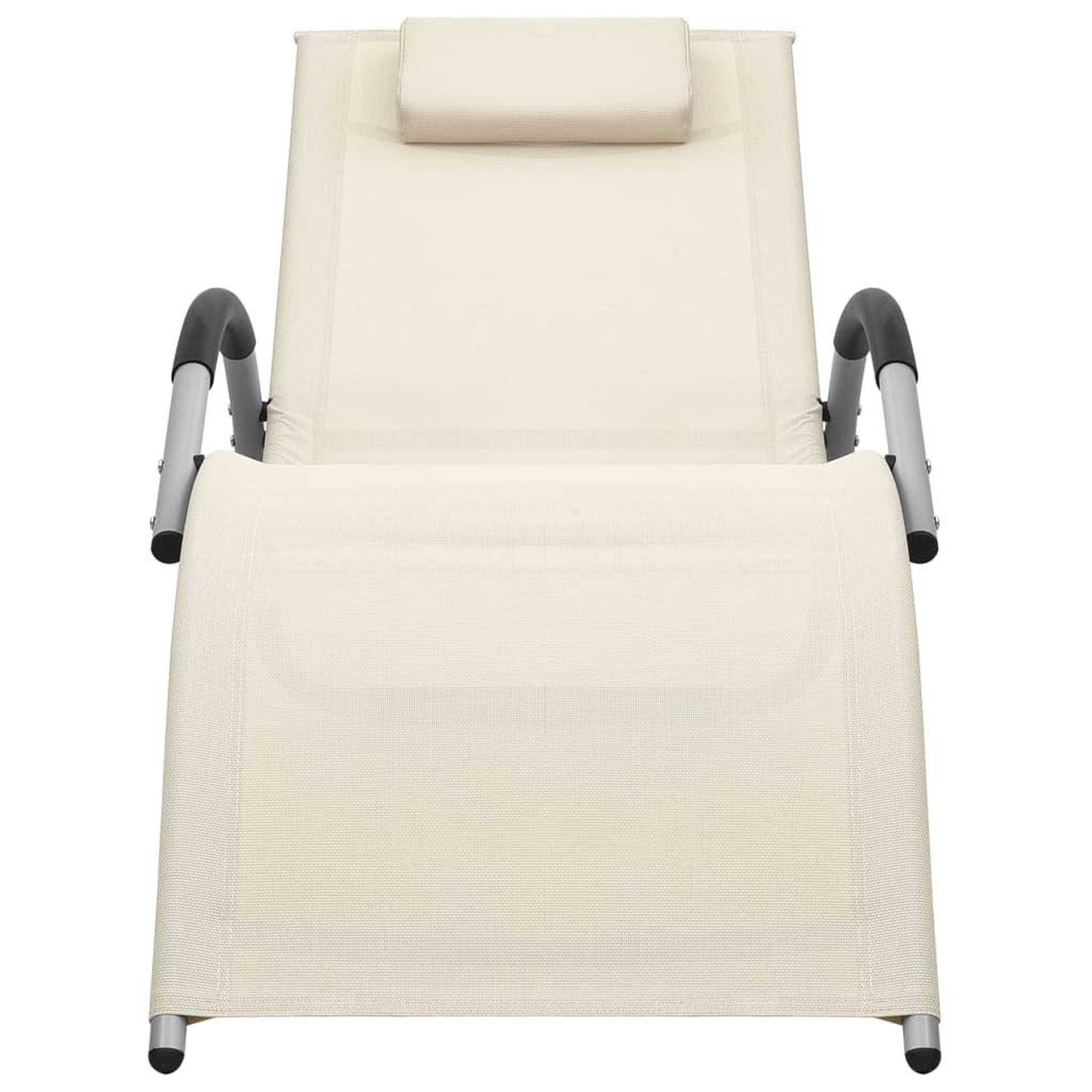 Voir la diapositive 2 : VIDAXL Chaise longue textilene creme et gris