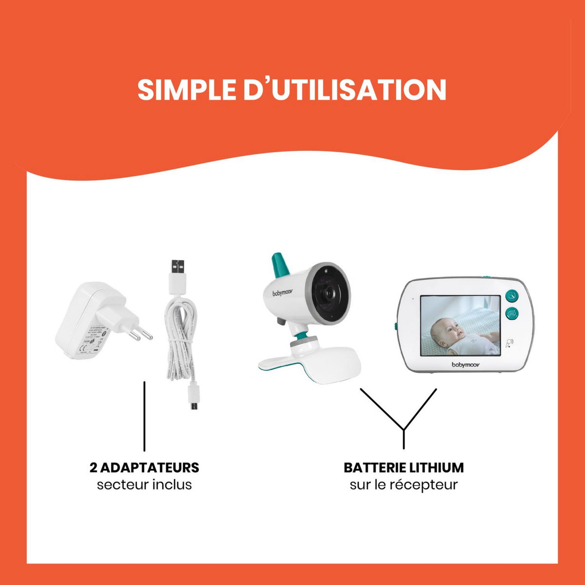 BABYMOOV Babyphone vidéo à écran tactile Yoo Feel - Blanc