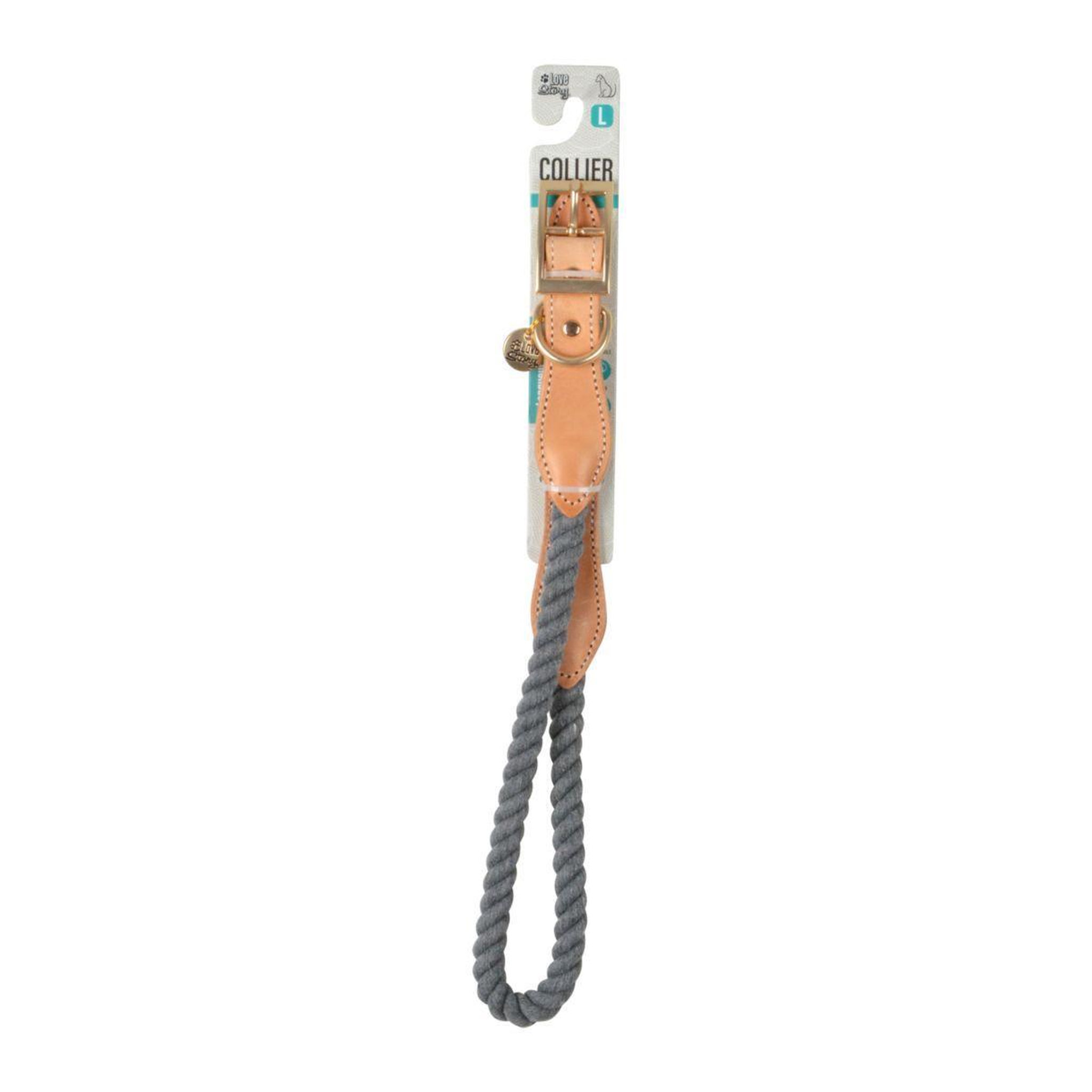 Voir la diapositive 4 : LOVE STORY Collier pour chien réglable  city  70cm anthracite