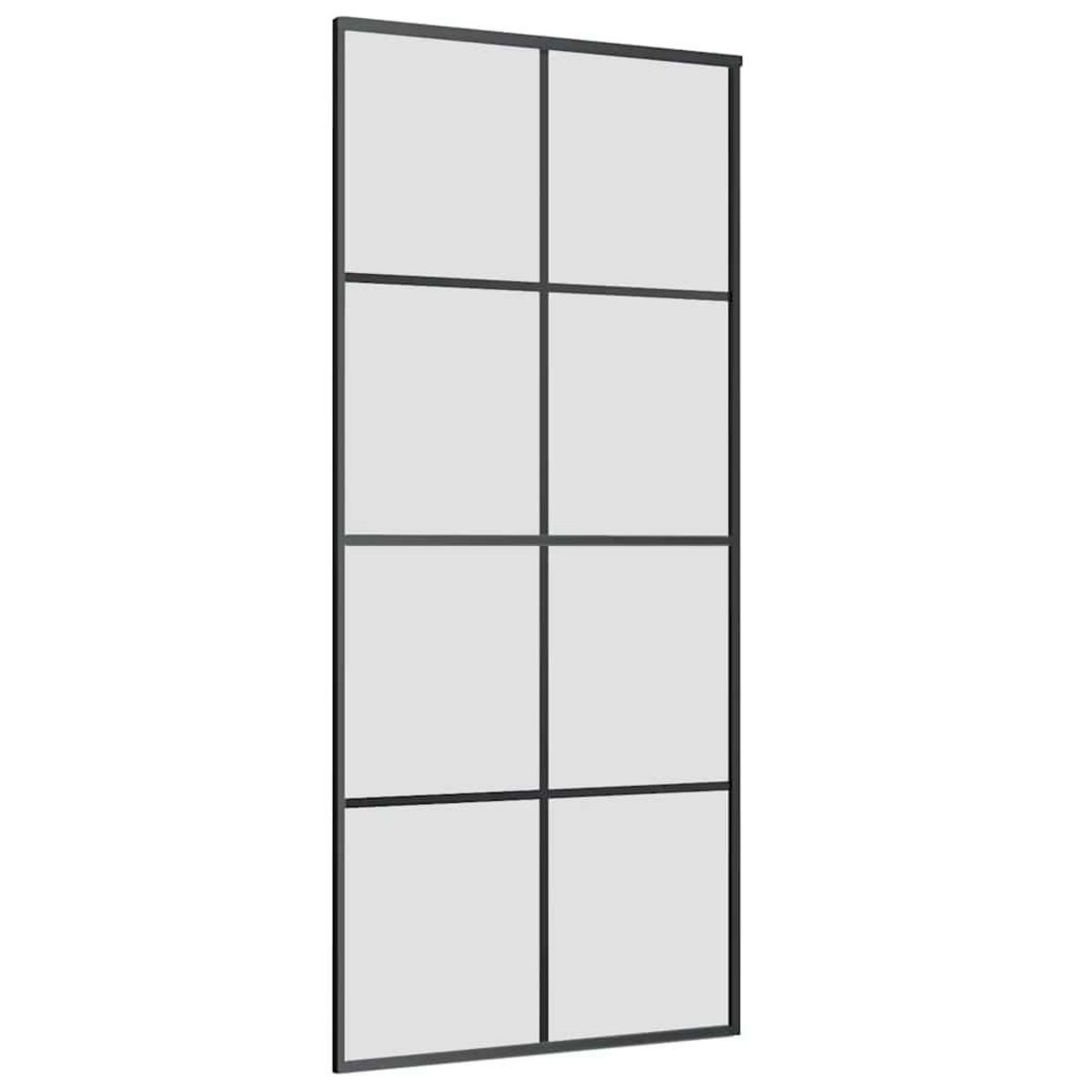 VIDAXL Porte coulissante kit de quincaillerie noir 90x205 cm verre ESG