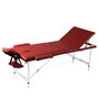 Voir la diapositive 1 : VIDAXL Table pliable de massage Rouge 3 zones avec cadre en aluminium