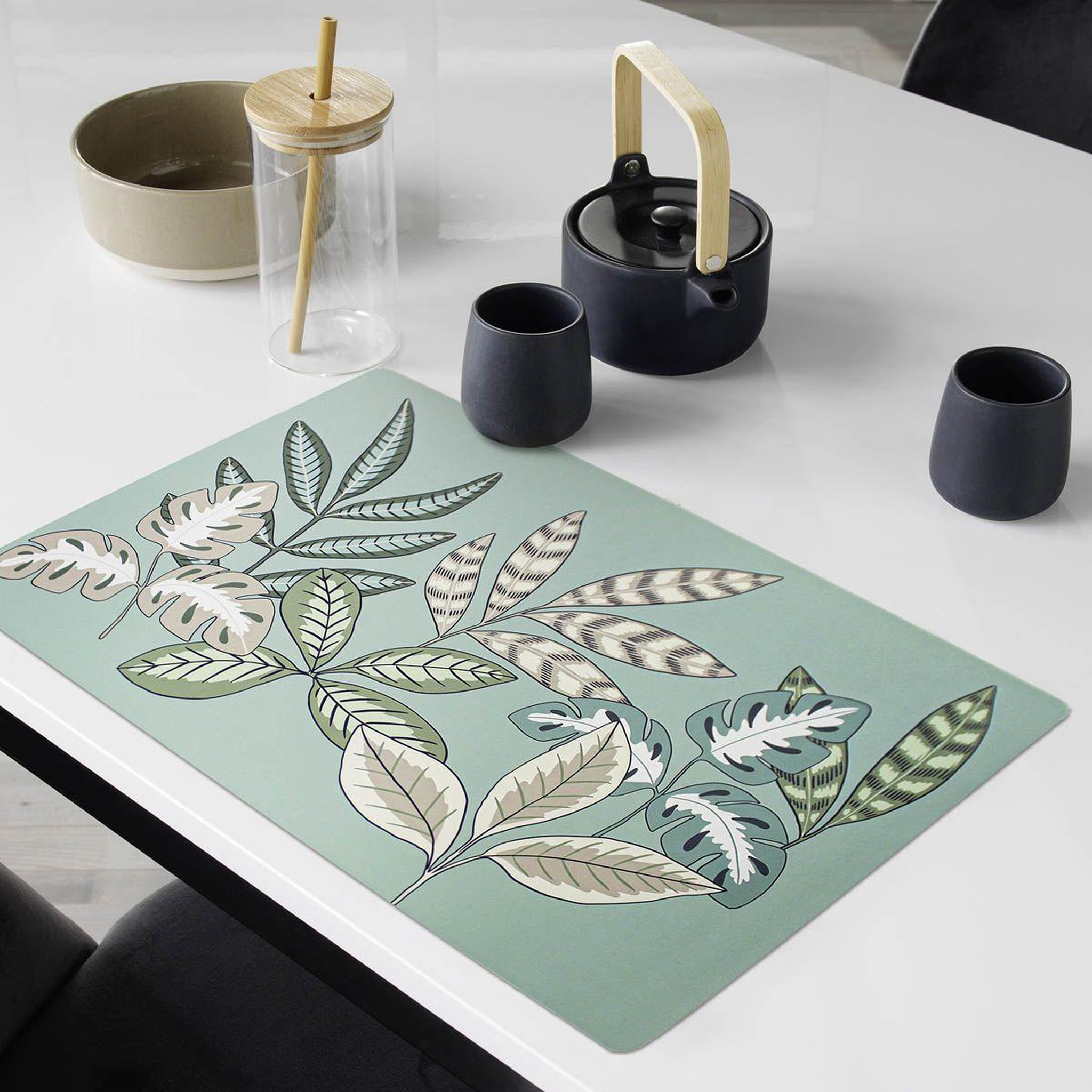 Voir la diapositive 2 : Douceur d'Intérieur Set de table imprimé  beautaline  28x44cm vert