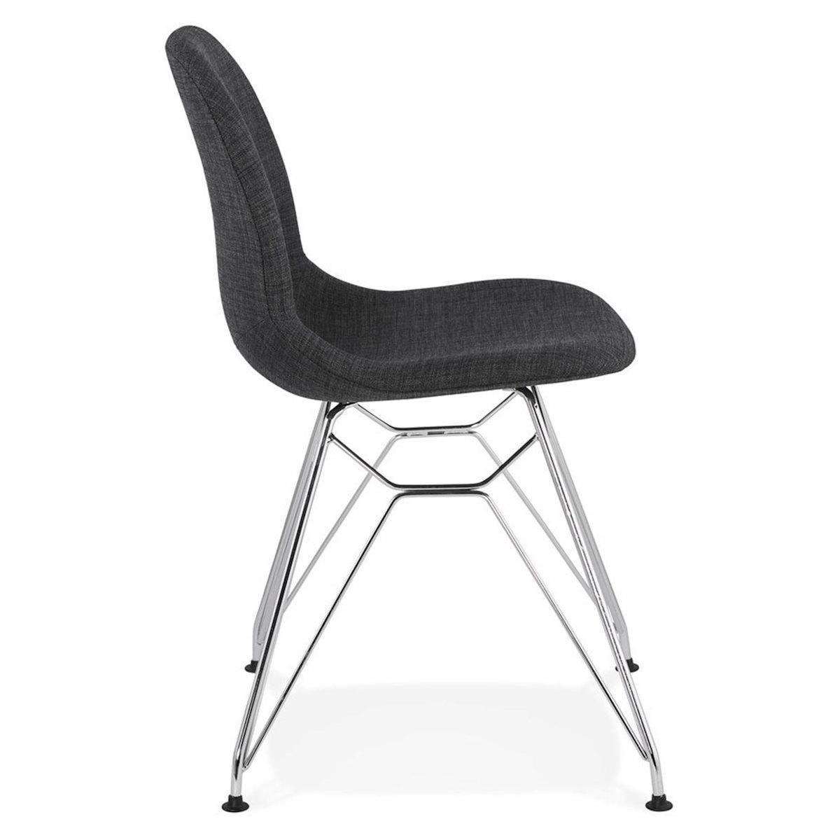 Paris Prix Chaise Design Tissu  Sandes  83cm Gris & Chromé