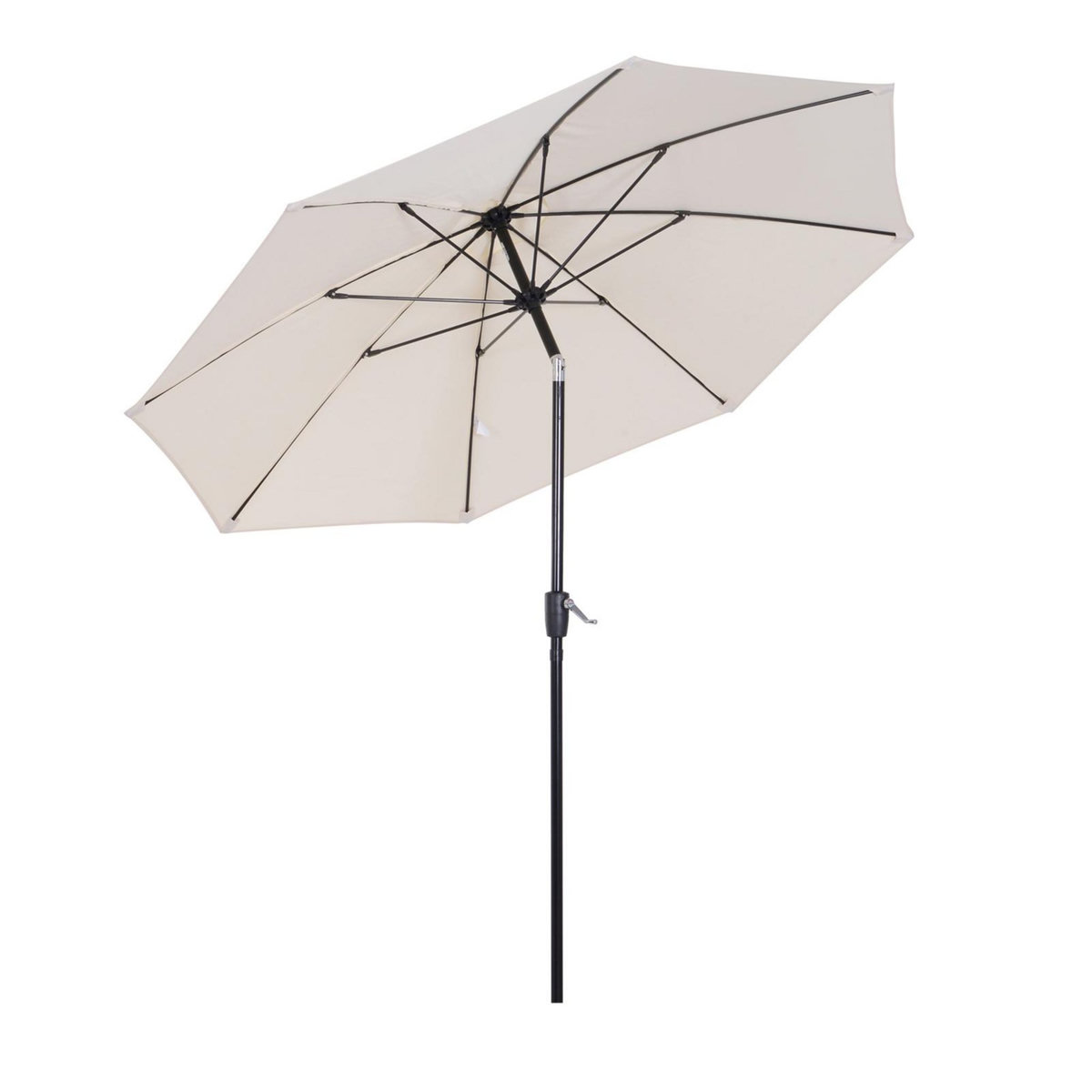 OUTSUNNY Parasol inclinable aluminium fibre de verre polyester diamètre 2,65 m coloris crème
