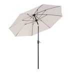 OUTSUNNY Parasol inclinable aluminium fibre de verre polyester diamètre 2,65 m coloris crème