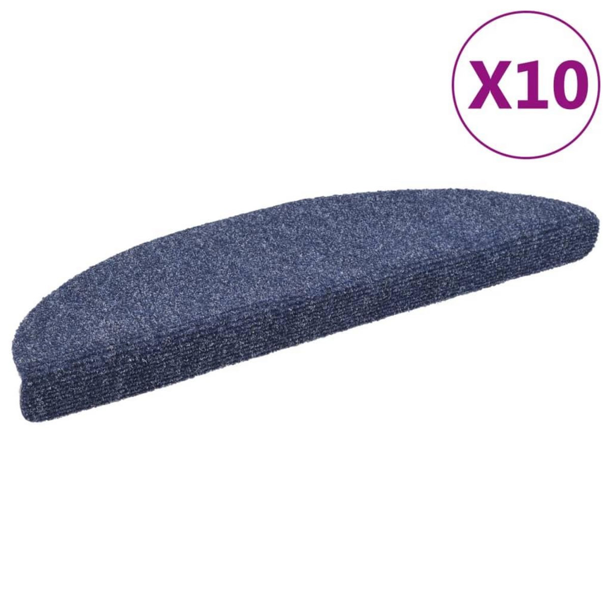 VIDAXL Tapis autoadhesifs de marches 10 pcs Bleu 56x17x3 cm Aiguillete