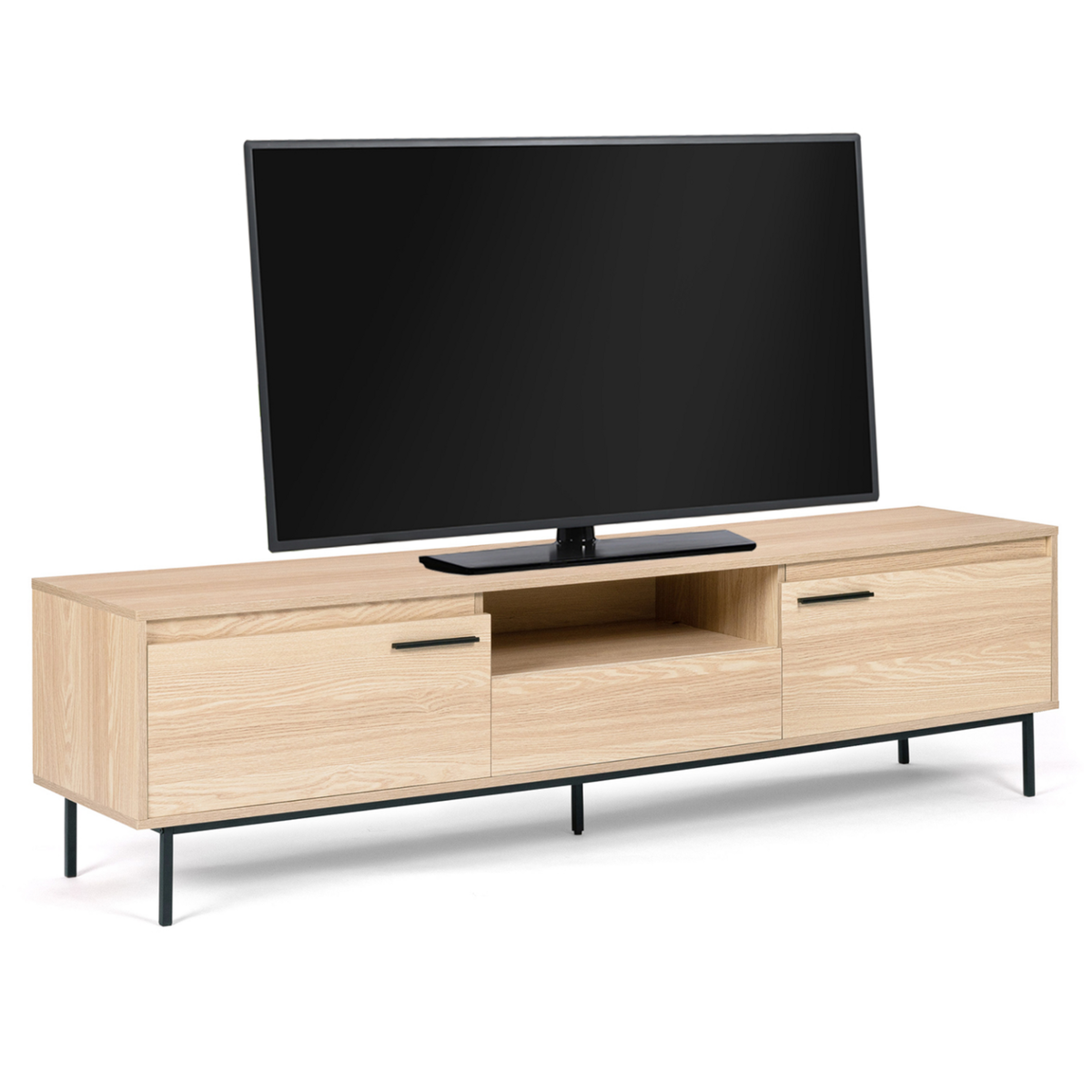 ID MARKET Meuble TV 180 cm SEATTLE avec rangements design industriel