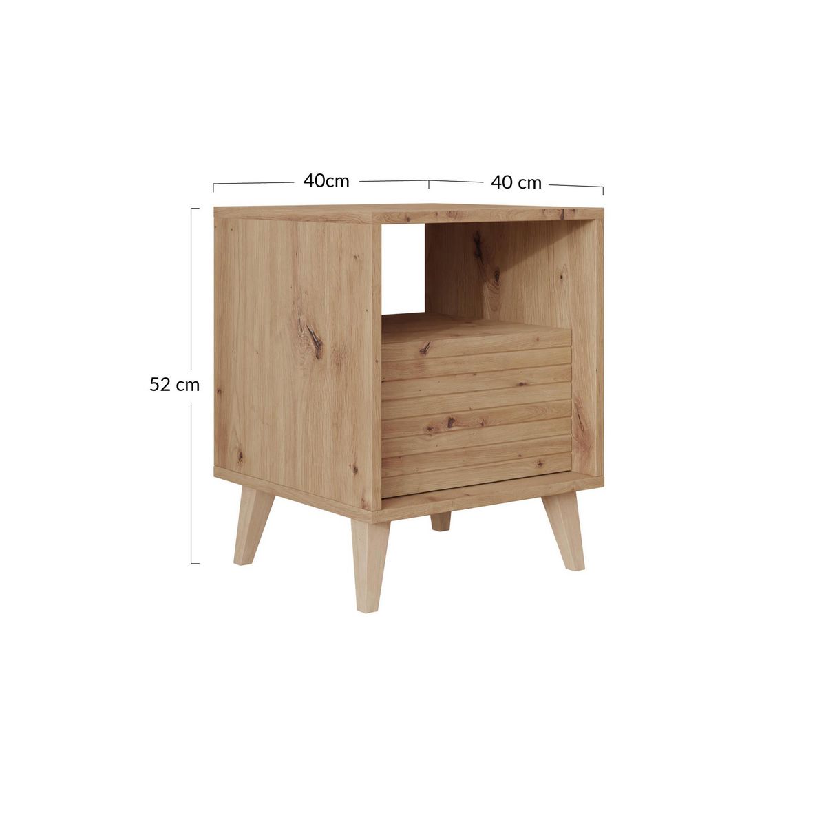 BEST MOBILIER Diego - table de chevet - effet bois - 40 cm