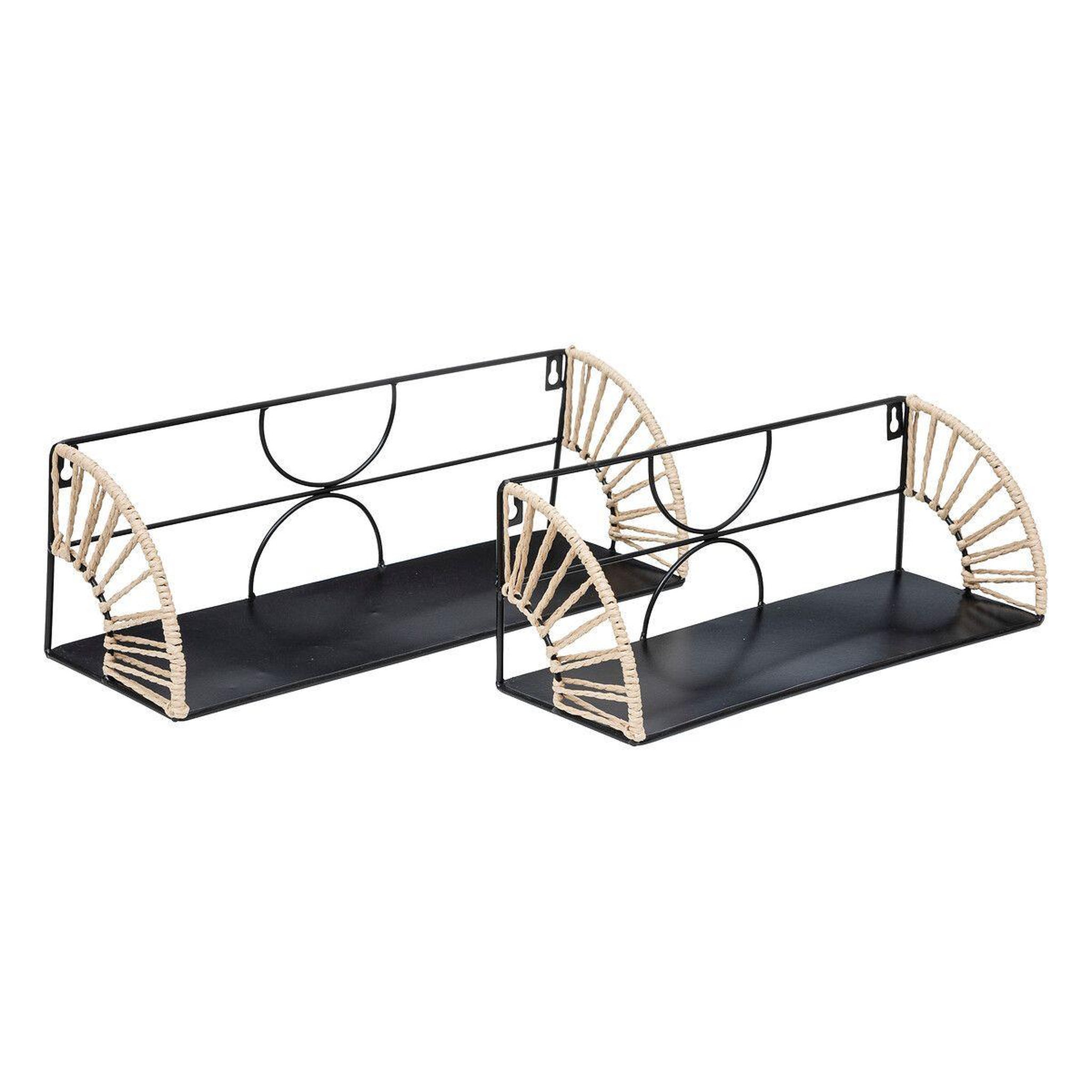ATMOSPHERA Lot de 2 étagères murales en métal  mileva  42cm noir
