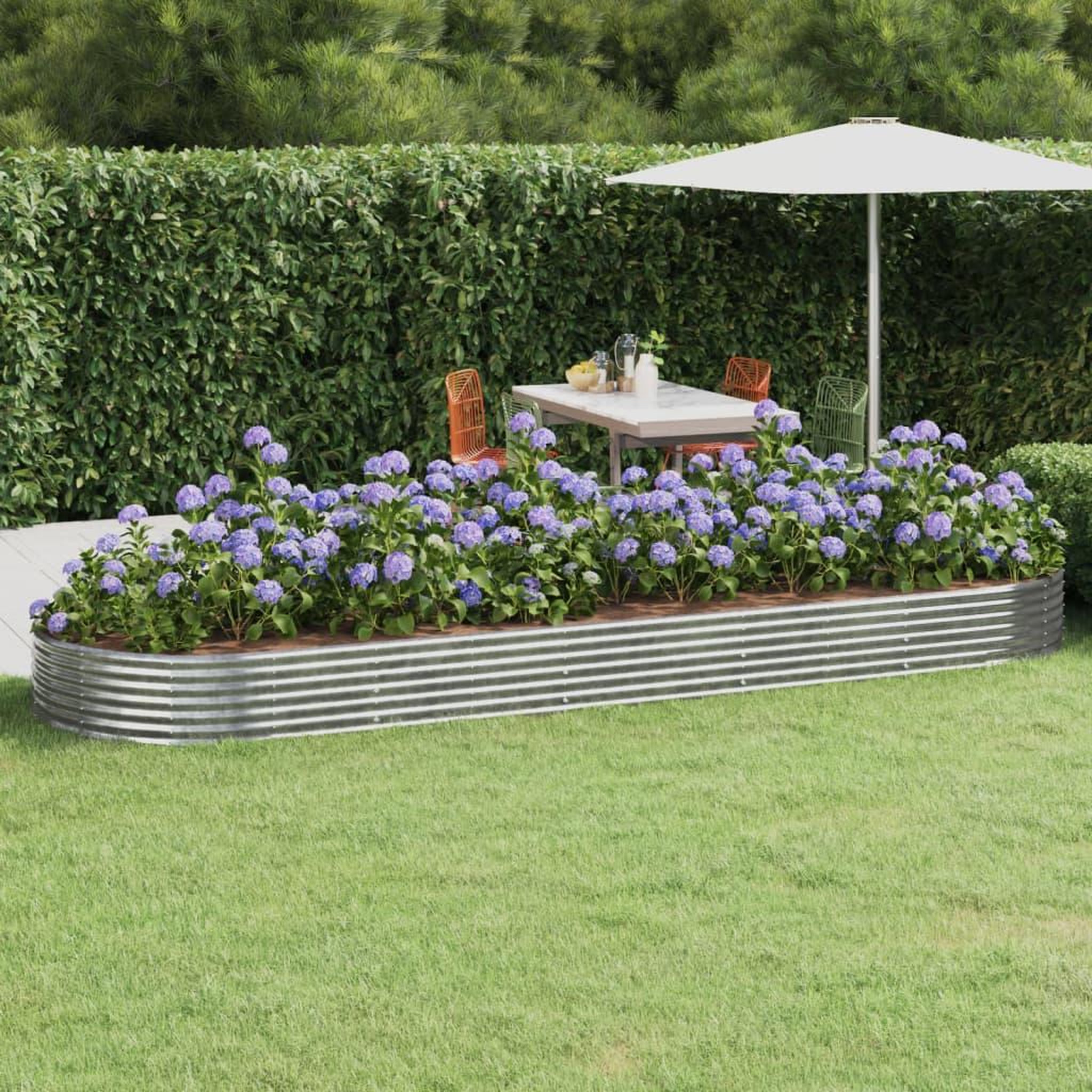 Voir la diapositive 1 : VIDAXL Lit sureleve de jardin Acier enduit de poudre Argente