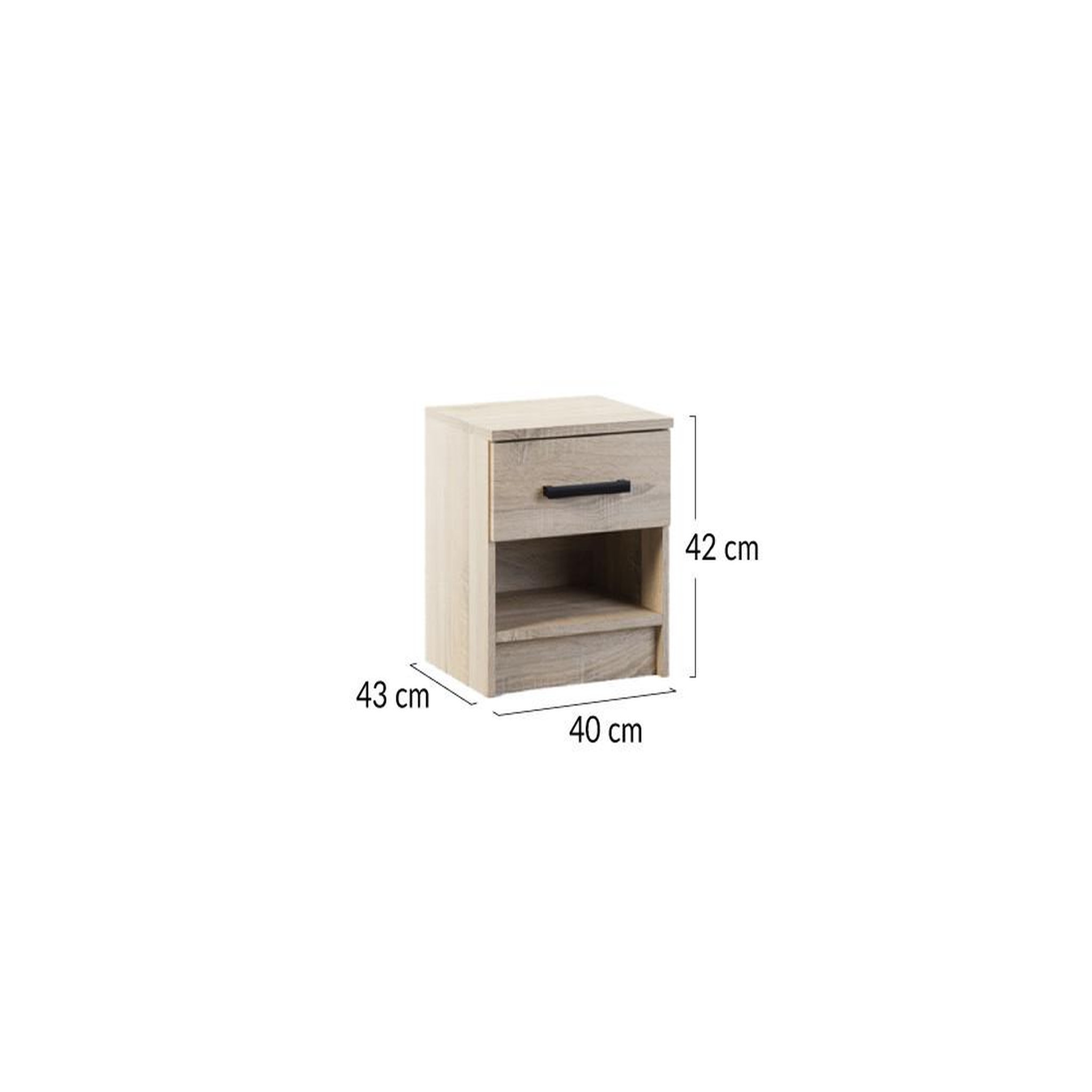 Voir la diapositive 3 : BEST MOBILIER Hayato - table de chevet - effet bois - 40 cm