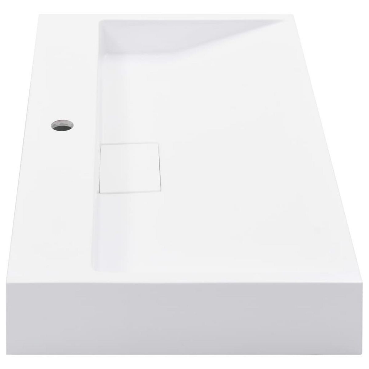 VIDAXL Lavabo 80x46x11 cm Fonte minerale/marbre Blanc
