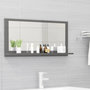 Voir la diapositive 1 : VIDAXL Miroir salle de bain Gris brillant 80x10,5x37cm Bois ingenierie
