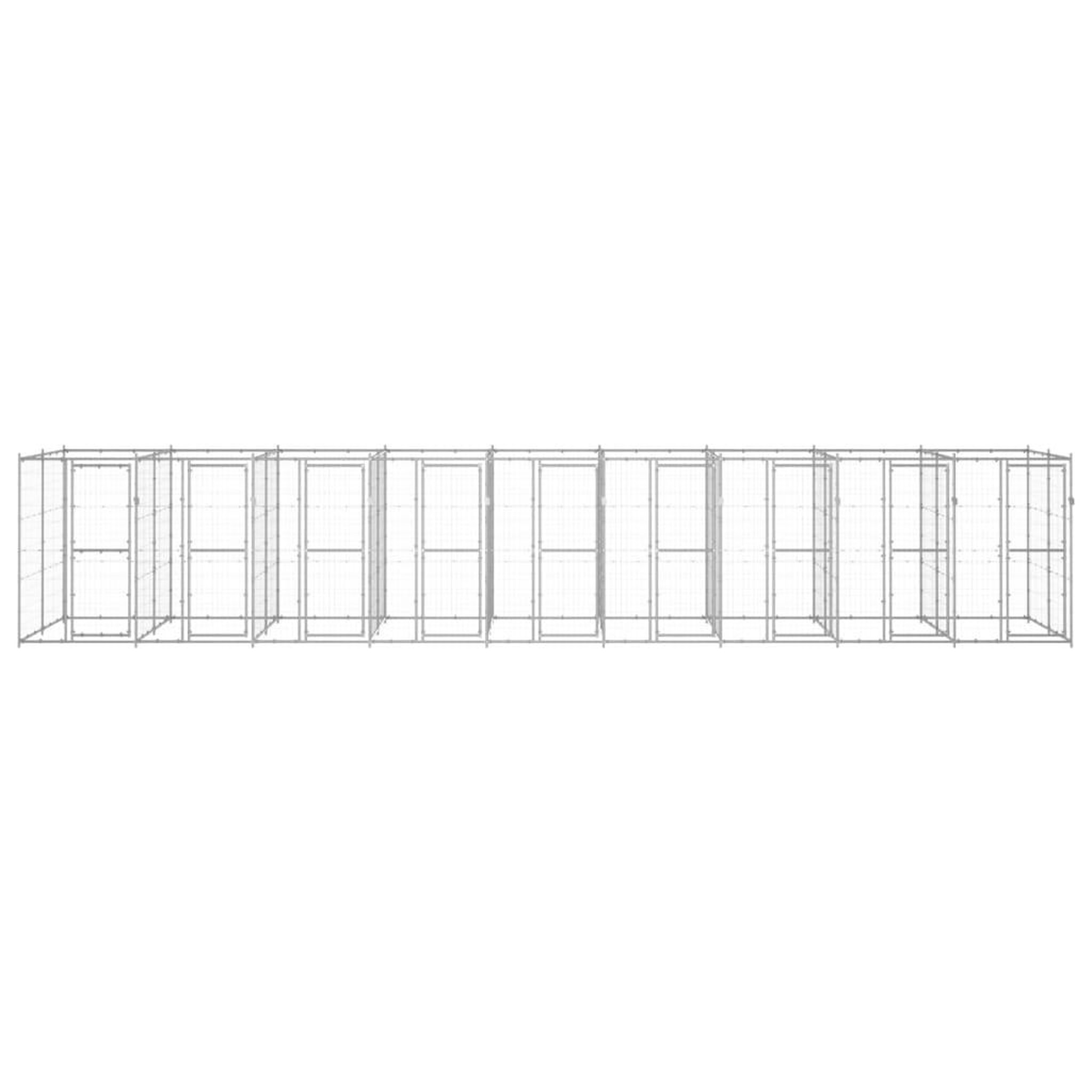 Voir la diapositive 2 : VIDAXL Chenil exterieur Acier galvanise 21,78 m²