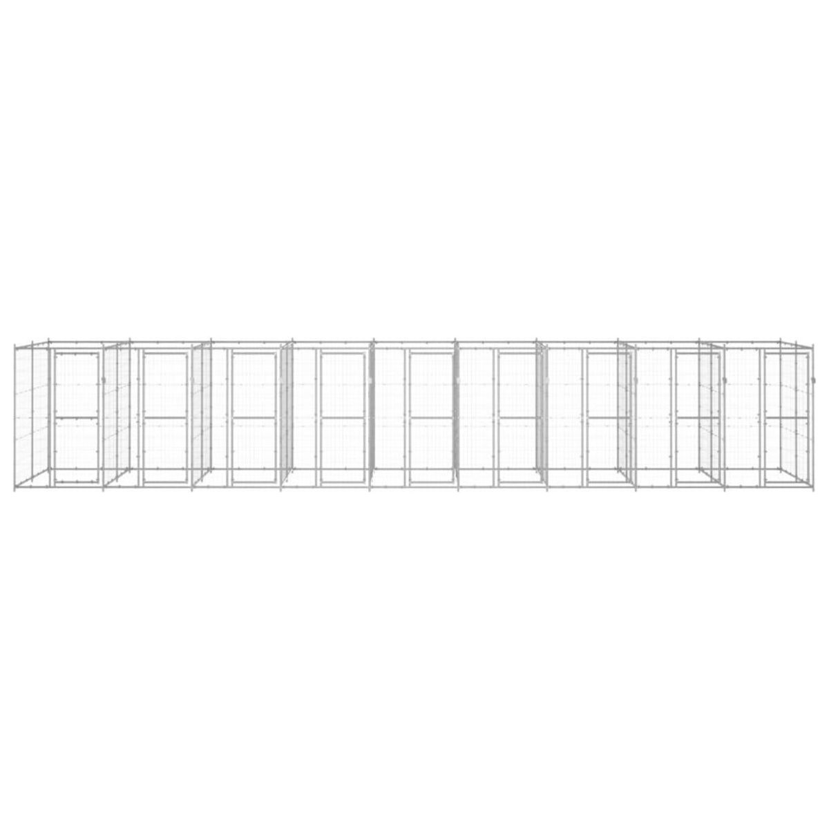 VIDAXL Chenil exterieur Acier galvanise 21,78 m²