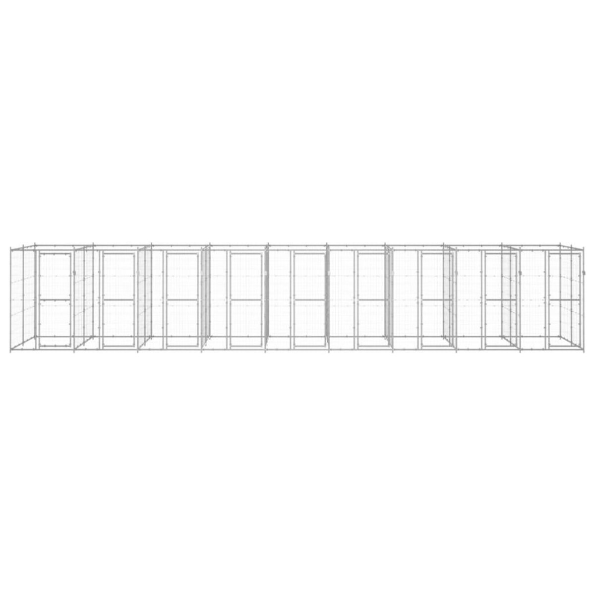 VIDAXL Chenil exterieur Acier galvanise 21,78 m²