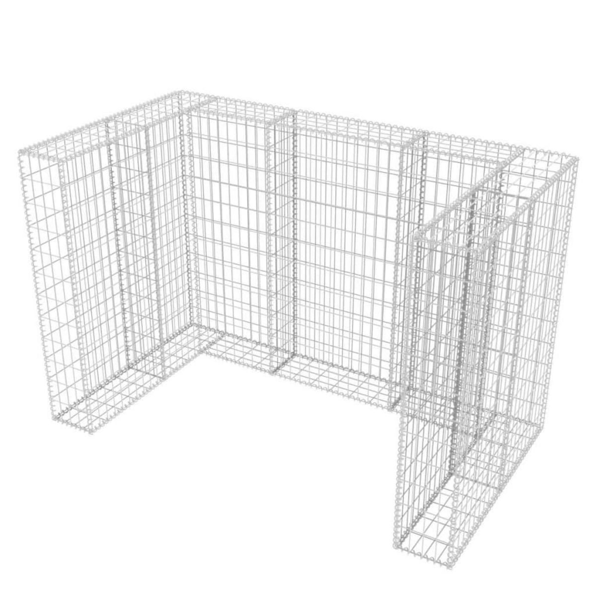 VIDAXL Cadre a gabion de poubelle double Acier 180 x 100 x 120 cm