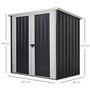 Voir la diapositive 3 : OUTSUNNY Abri de jardin - remise pour outils - abri vélo - abri poubelle - 2 portes verrouillables - dim. 147L x 86l x 134H cm - tôle d'acier noir blanc