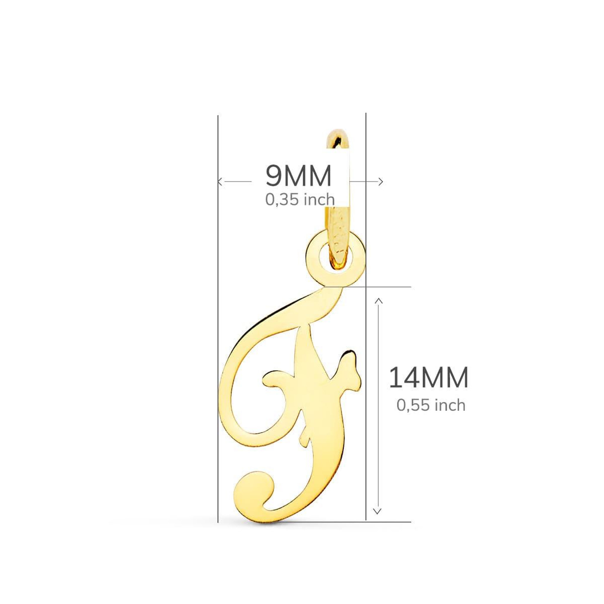 Voir la diapositive 2 : L'ATELIER D'AZUR Pendentif Lettre  F  Or 750 Jaune - Chaine Offerte