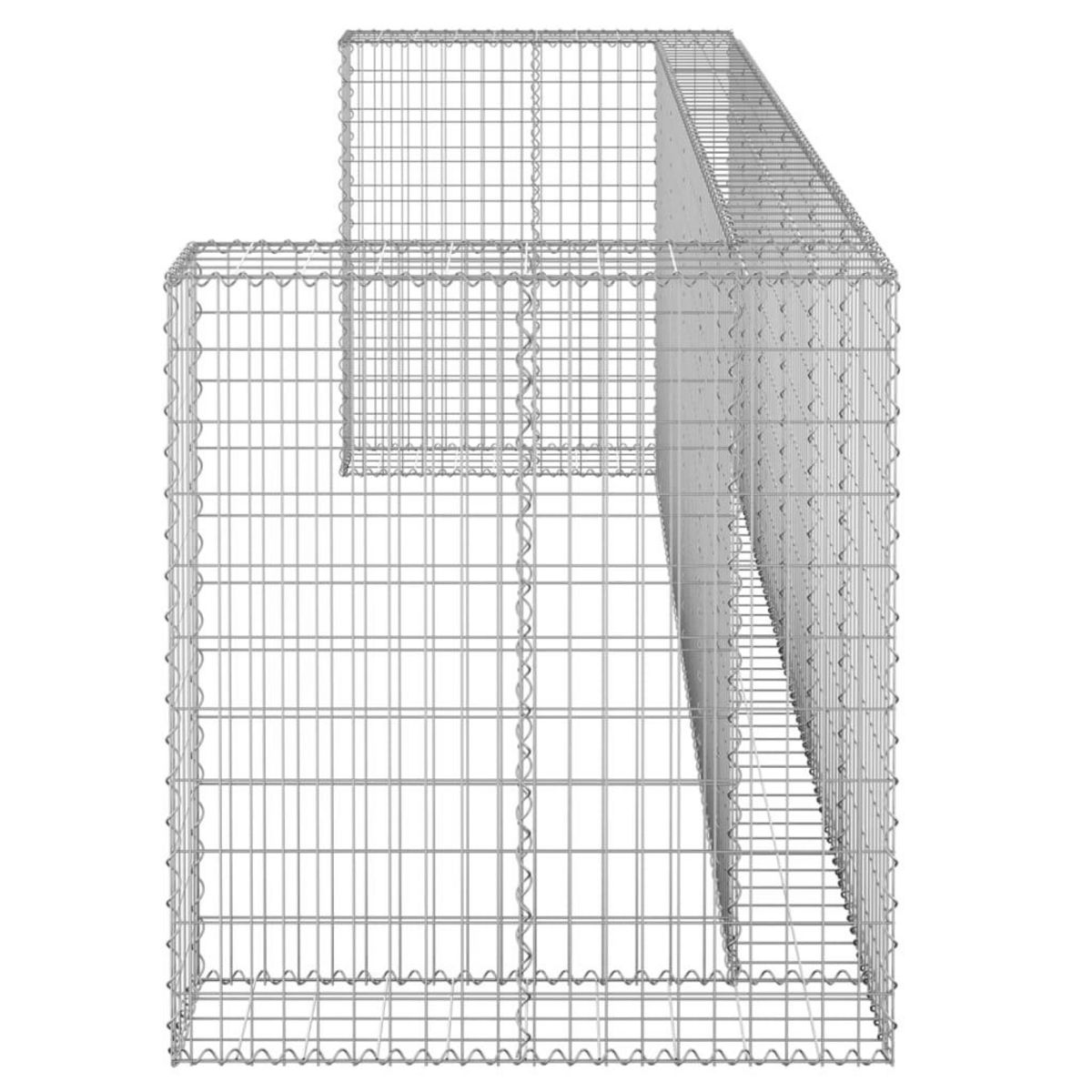 VIDAXL Mur en gabion pour poubelles Acier galvanise 325x100x110 cm