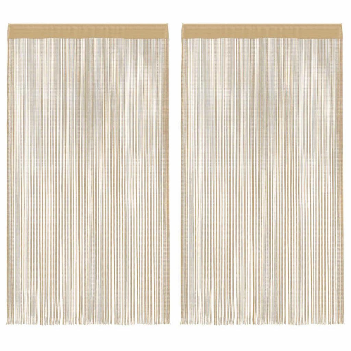 VIDAXL Rideau en fils 2 pcs 100 x 250 cm Beige