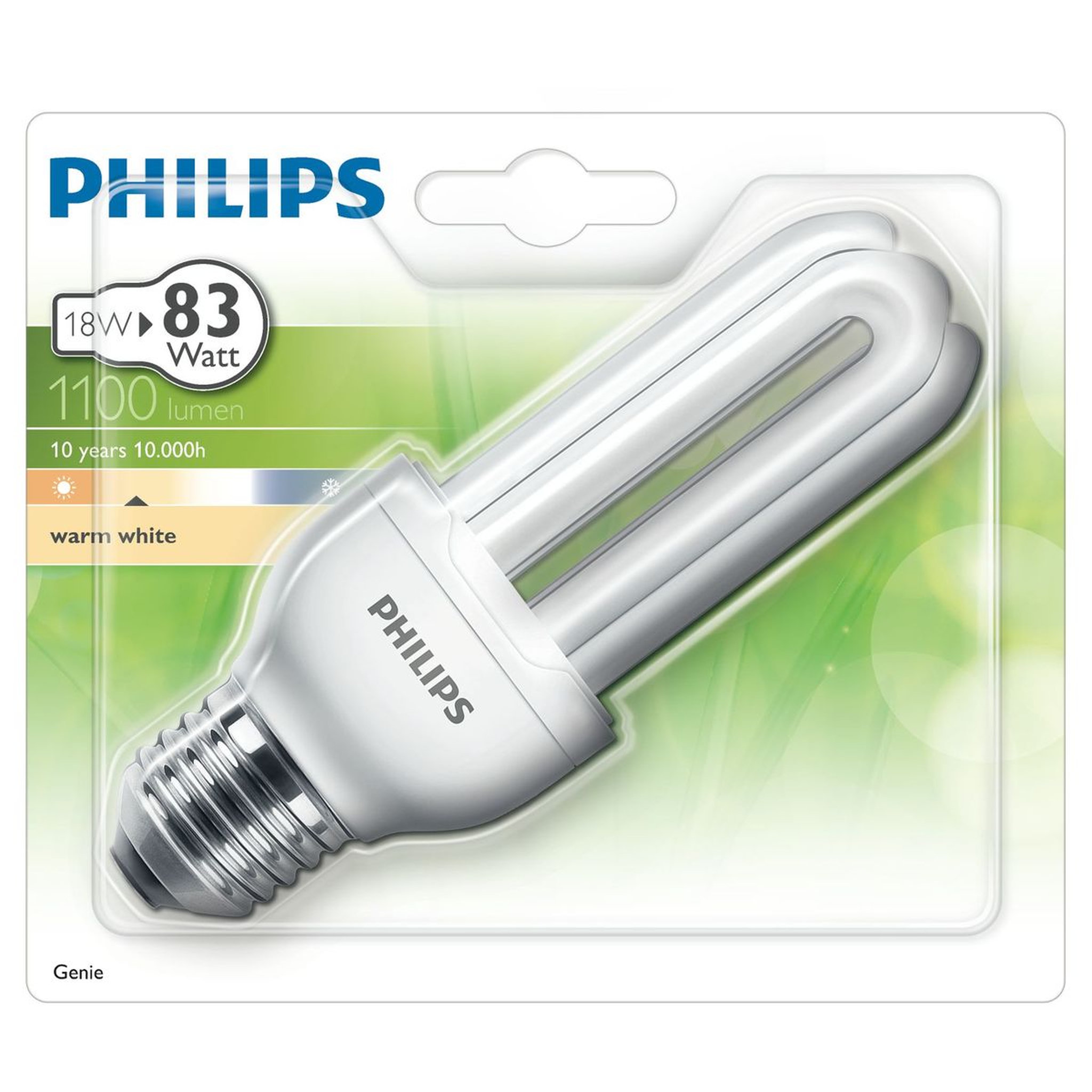Philips Ampoule génie E27 eco énergie 18w warm light 1100 lumen x1