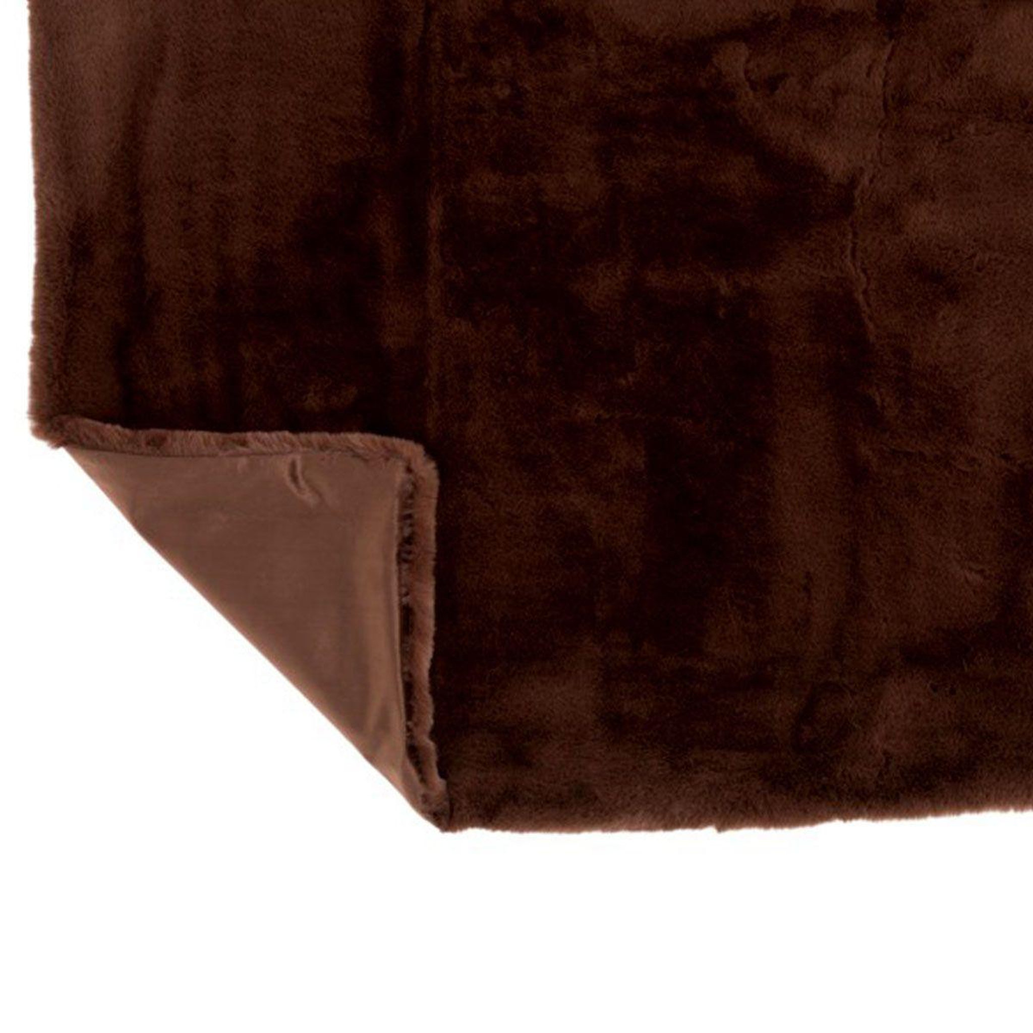 Voir la diapositive 4 : J-LINE Plaid imitation fourrure  cutie  130x180cm marron