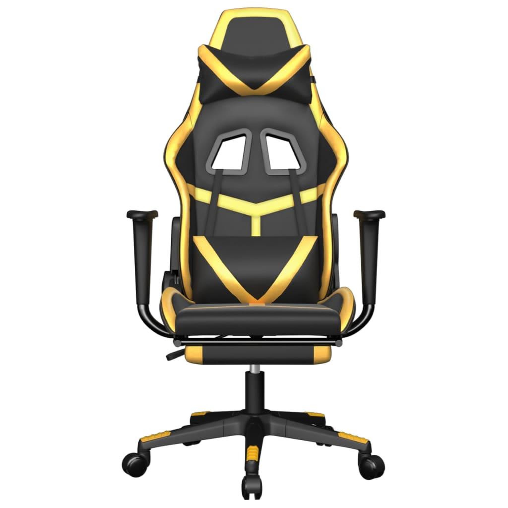Voir la diapositive 3 : VIDAXL Chaise de jeu avec repose-pied Noir et dore Similicuir