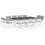 Voir la diapositive 2 : VIDAXL Ensemble a manger de jardin avec coussins 13pcs blanc textilene