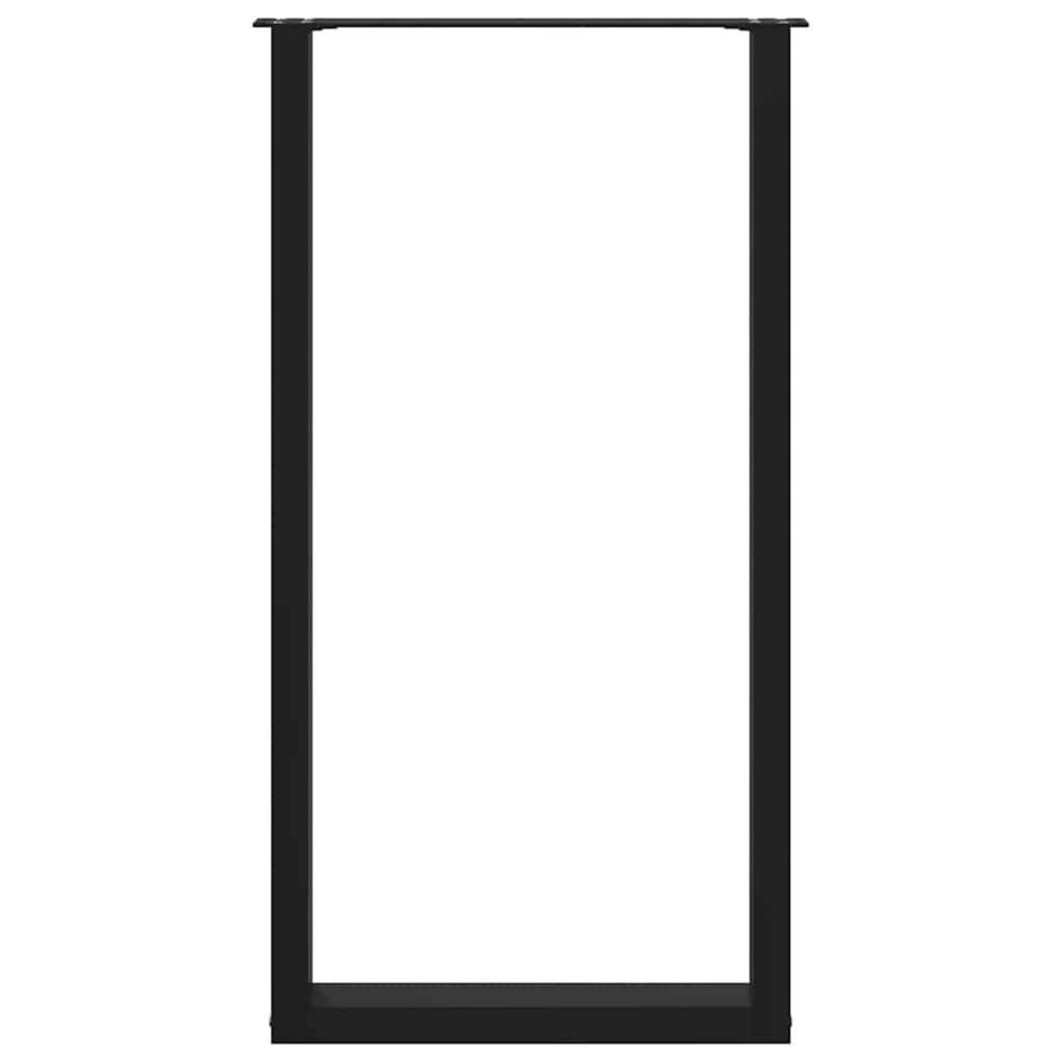 VIDAXL Pieds de table basse forme de U 2 pcs noir 60x(110-111)cm acier