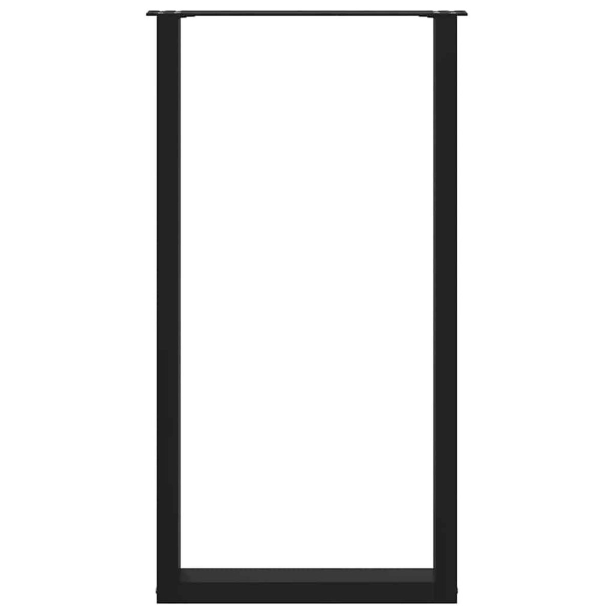 VIDAXL Pieds de table basse forme de U 2 pcs noir 60x(110-111)cm acier