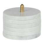 Paris Prix Lot de 6 Dessous de Verre  Marbre  12cm Blanc