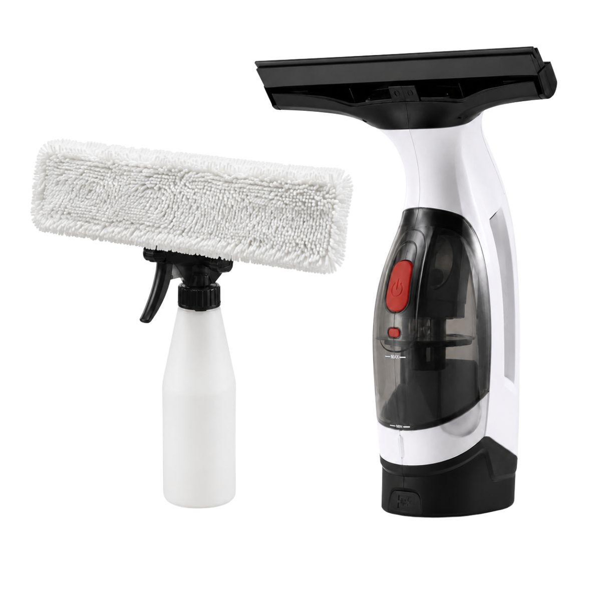 iTools Kit nettoyeur de vitres sans fil lave-vitre électrique rechargeable 150ml 30min raclette 280mm pulvérisateur & microfibre itools