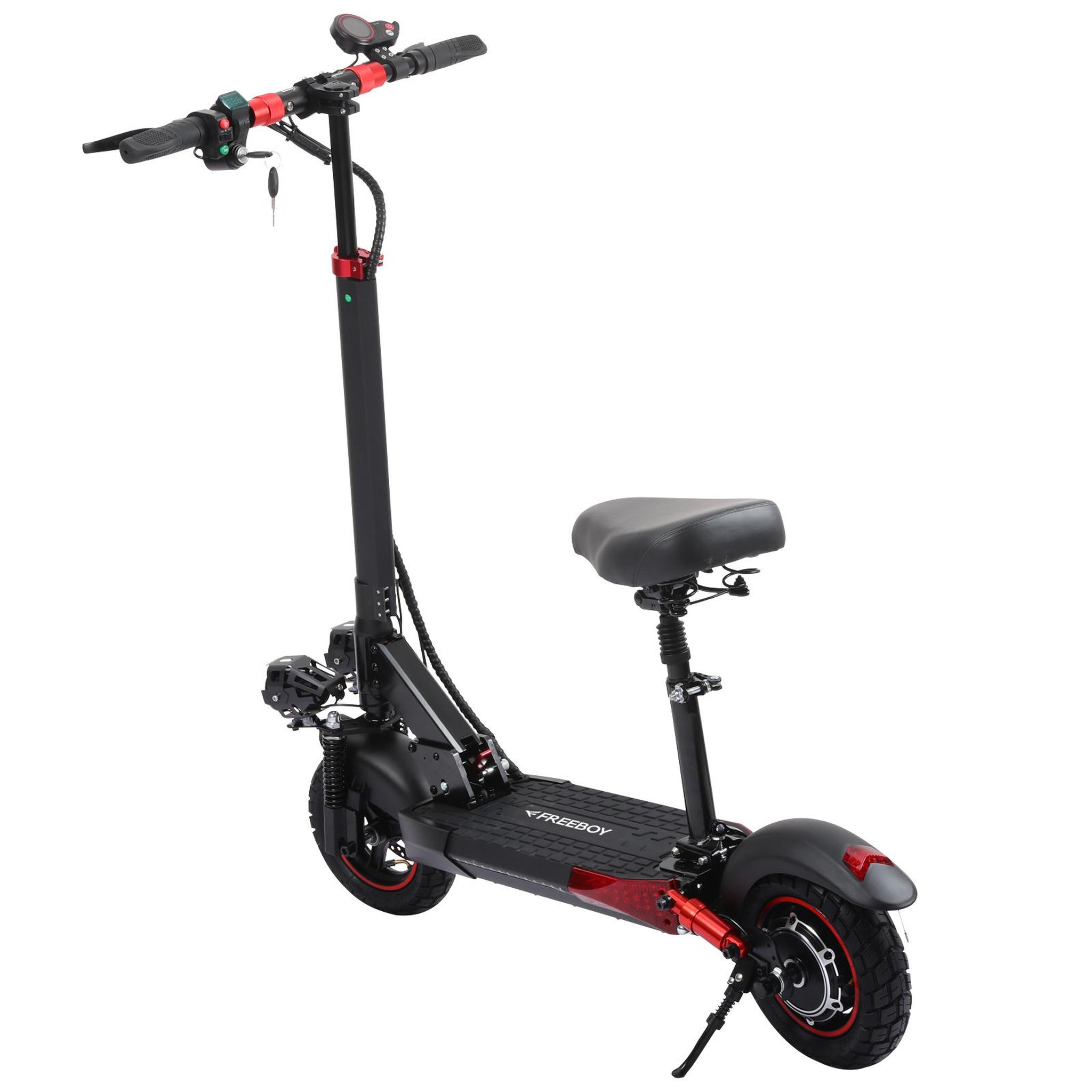 Voir la diapositive 3 : FREEBOY Trottinette électrique freeboy j01, 10 pouces tout-terrain, autonomie de 50 km, noire