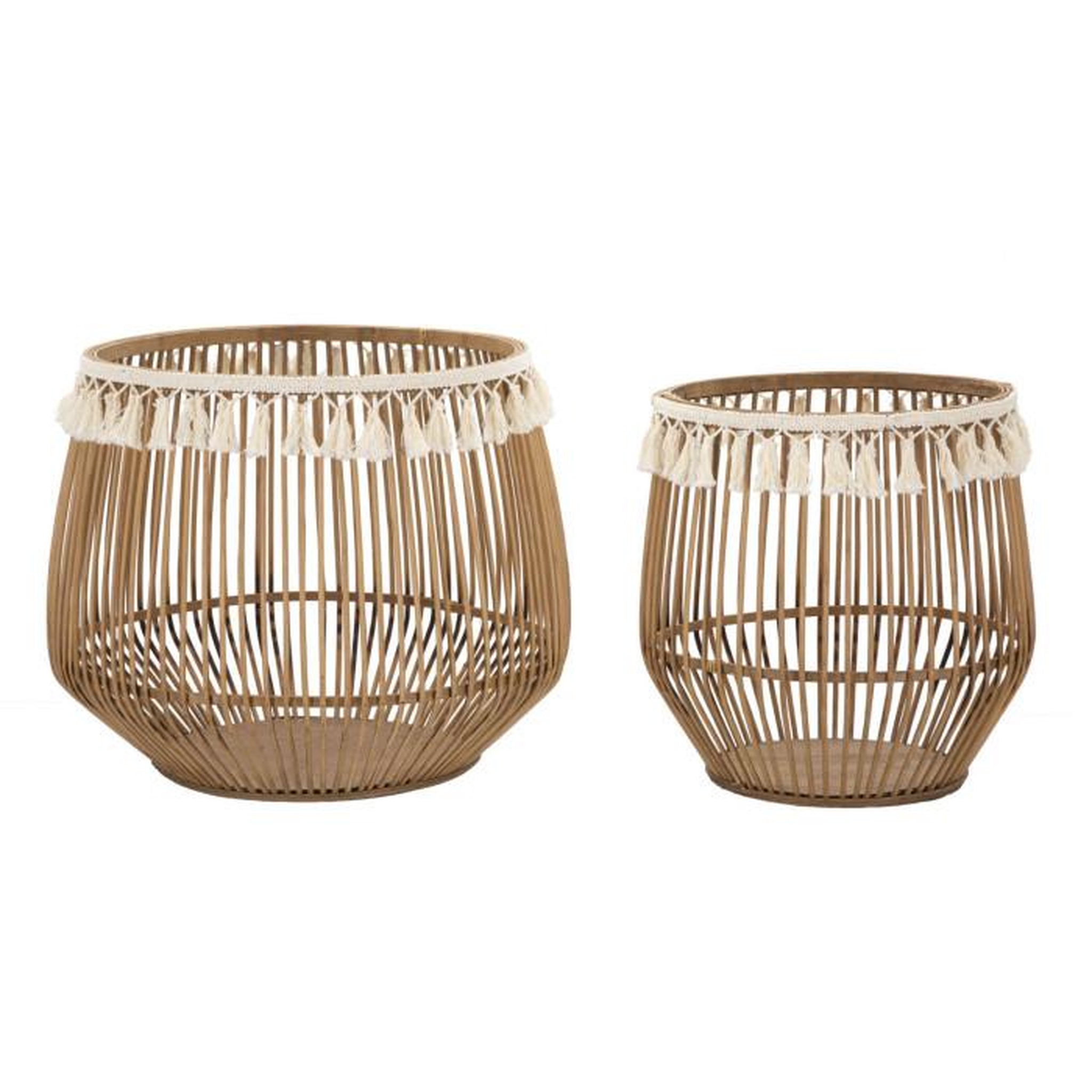 Paris Prix Lot de 2 Paniers Déco  Fuji  47cm Naturel