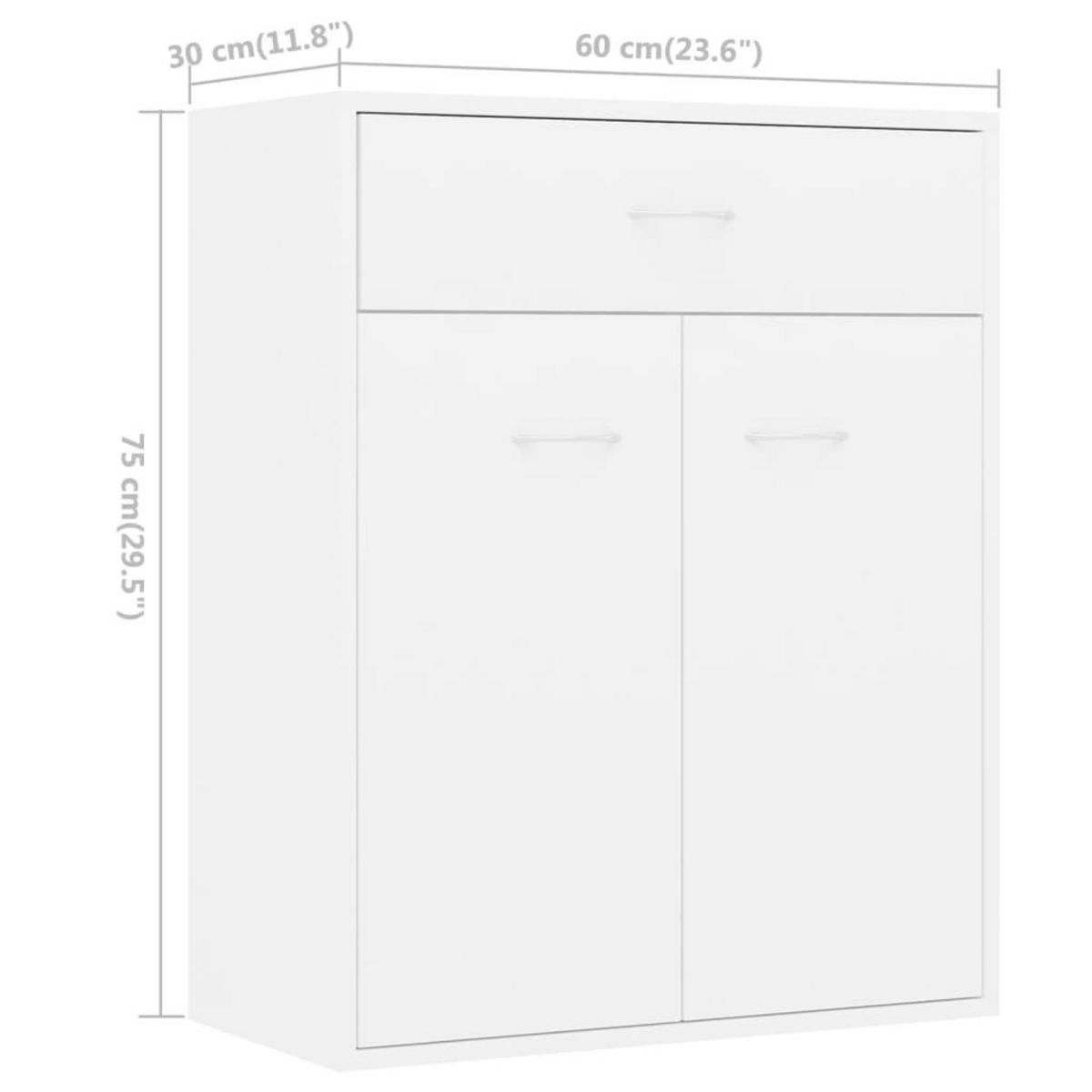 VIDAXL Buffet blanc 60x30x75 cm bois d'ingenierie
