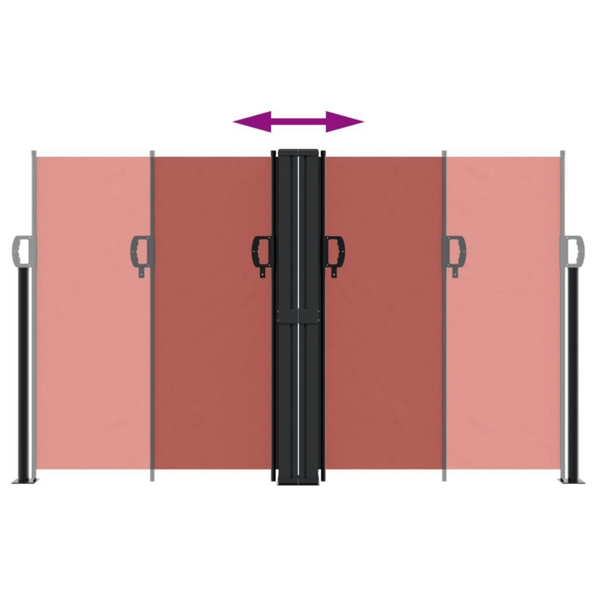 VIDAXL Auvent lateral retractable terre cuite 140x600 cm