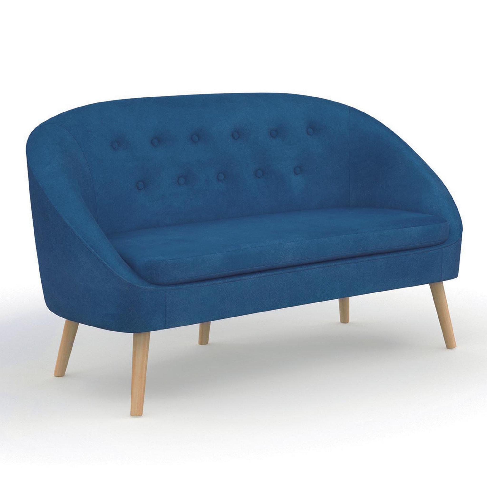 ID MARKET Canapé banquette sonia en velours bleu