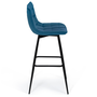Voir la diapositive 5 : ID MARKET Lot de 4 tabourets de bar MADY en velours bleu