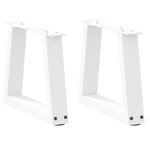 VIDAXL Pieds de table a manger forme V 2pcs blanc 30x(30-31,3)cm acier