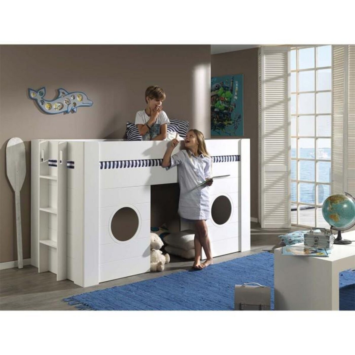 Paris Prix Lit Combiné Enfant  Freya  90x200cm Blanc