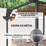 Voir la diapositive 6 : OUTSUNNY Pergola 3 x 3 m métal toile polyester haute densité 180g/m² UPF30+ coulissante rétractable marron