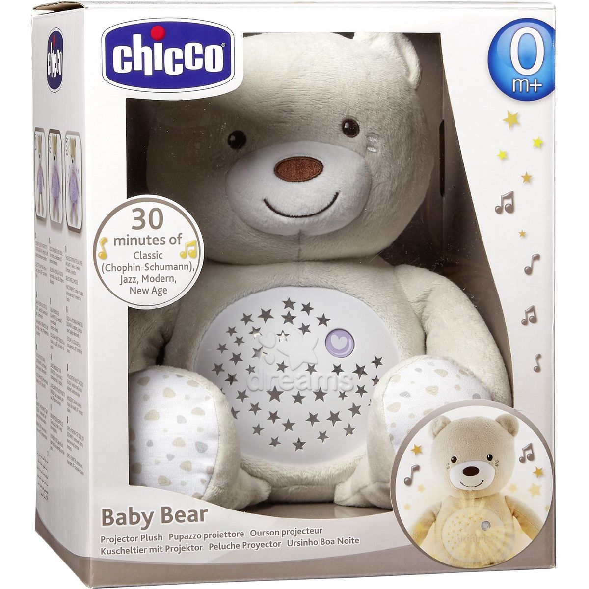 CHICCO Ourson projecteur baby bear neutre interactif