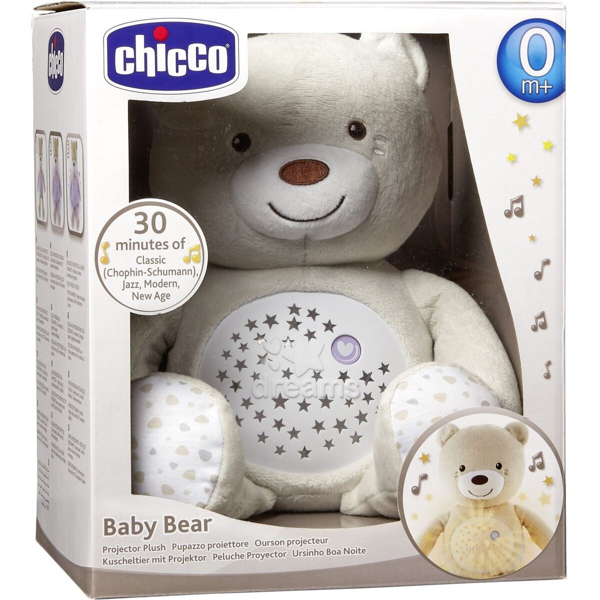CHICCO Ourson projecteur baby bear neutre interactif