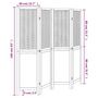 Voir la diapositive 6 : VIDAXL Cloison de separation 4 panneaux blanc bois de paulownia massif