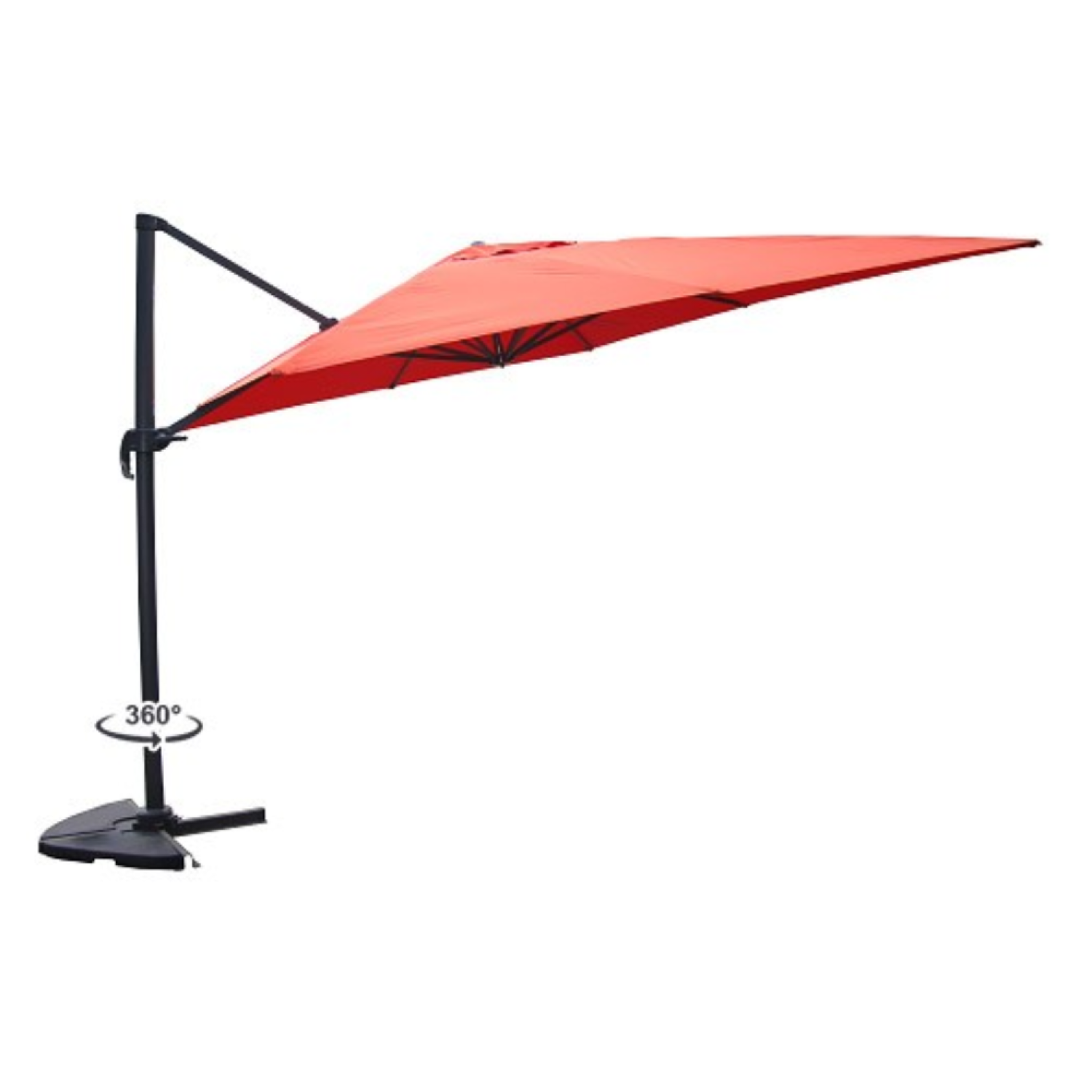 Voir la diapositive 6 : CONCEPT USINE Ensemble parasol  terracotta 3x4m et 4 dalles à lester CESARE