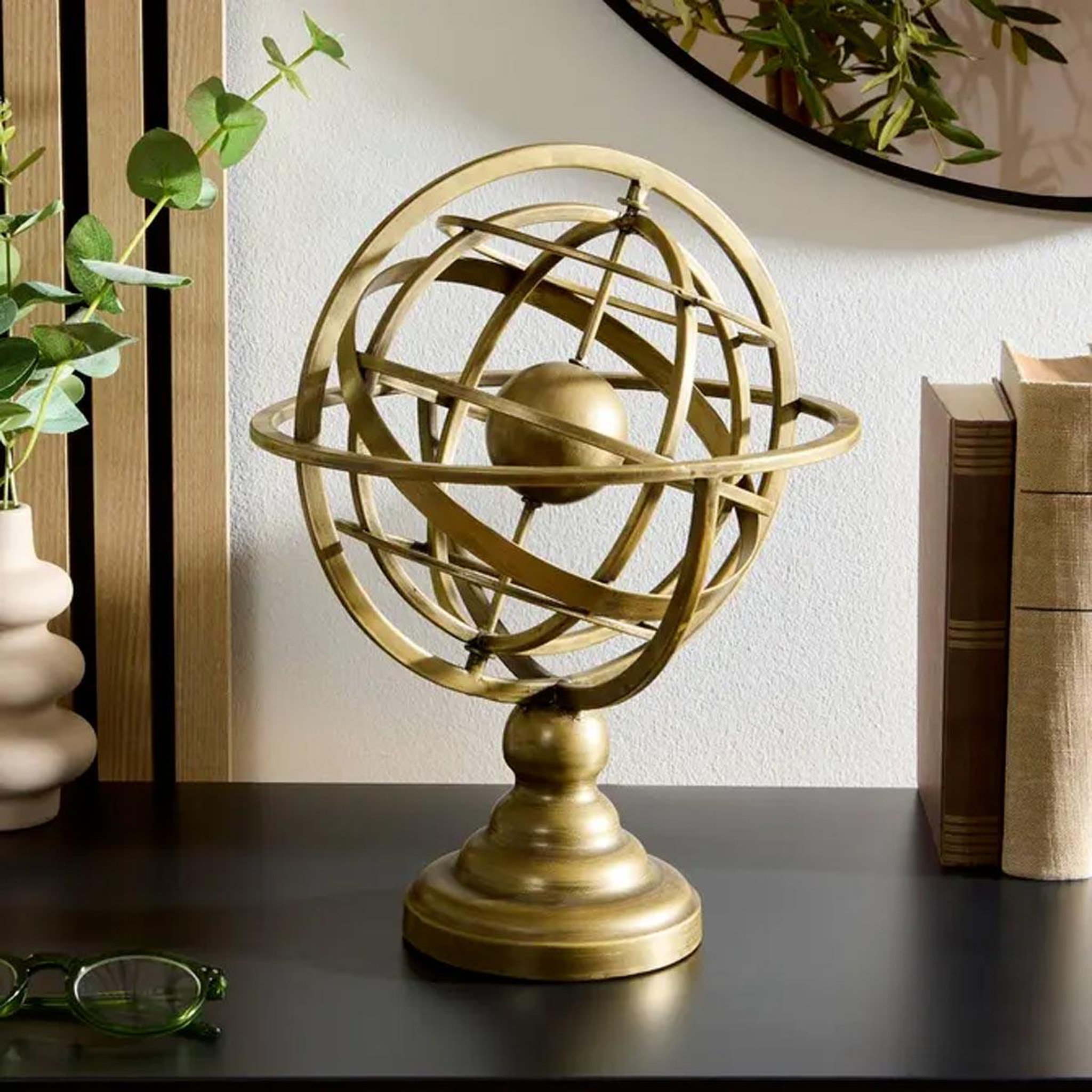 Voir la diapositive 3 : ATMOSPHERA Globe déco en métal  sia  34cm doré